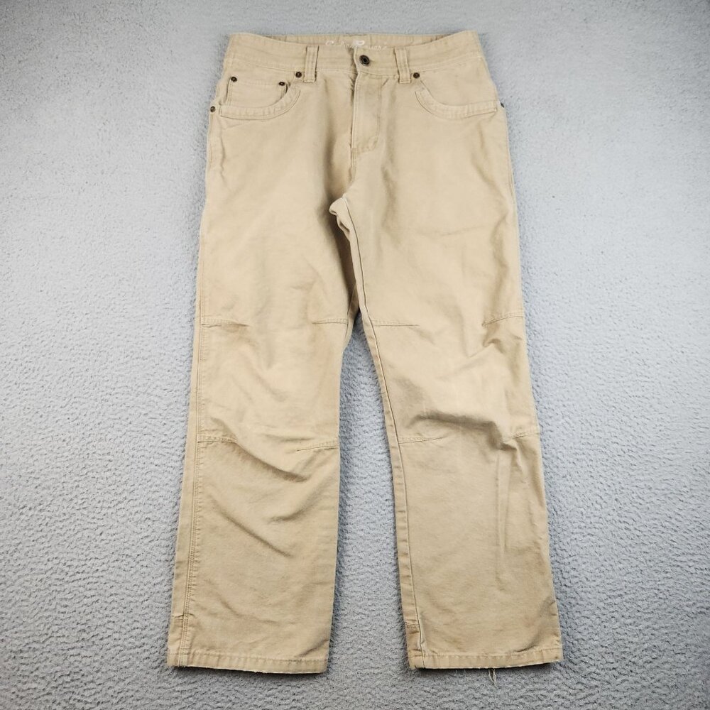 Eddie Bauer Utility Workwear Pants Mens 32x30 Khaki‎ Double Knee Relaxed Fit